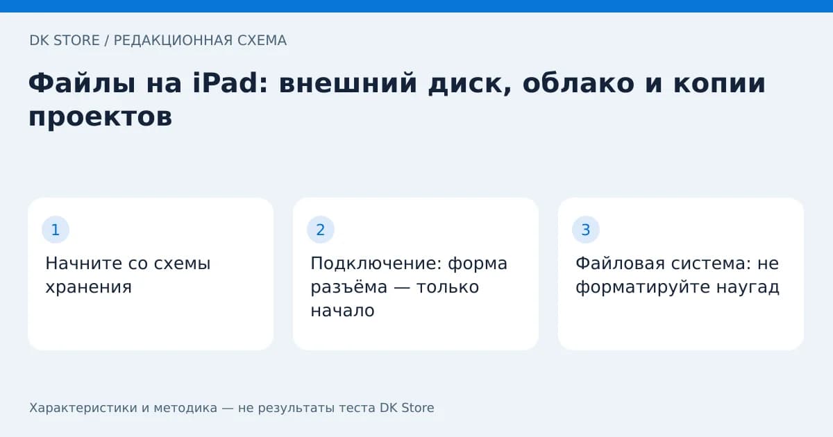 Схема проверки: Начните со схемы хранения → Подключение: форма разъёма — только начало → Файловая система: не форматируйте наугад
