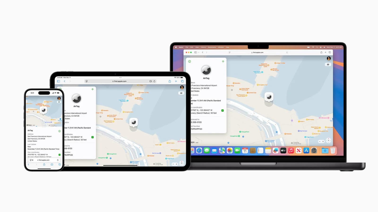 Карта по ссылке Share Item Location — изображение Apple