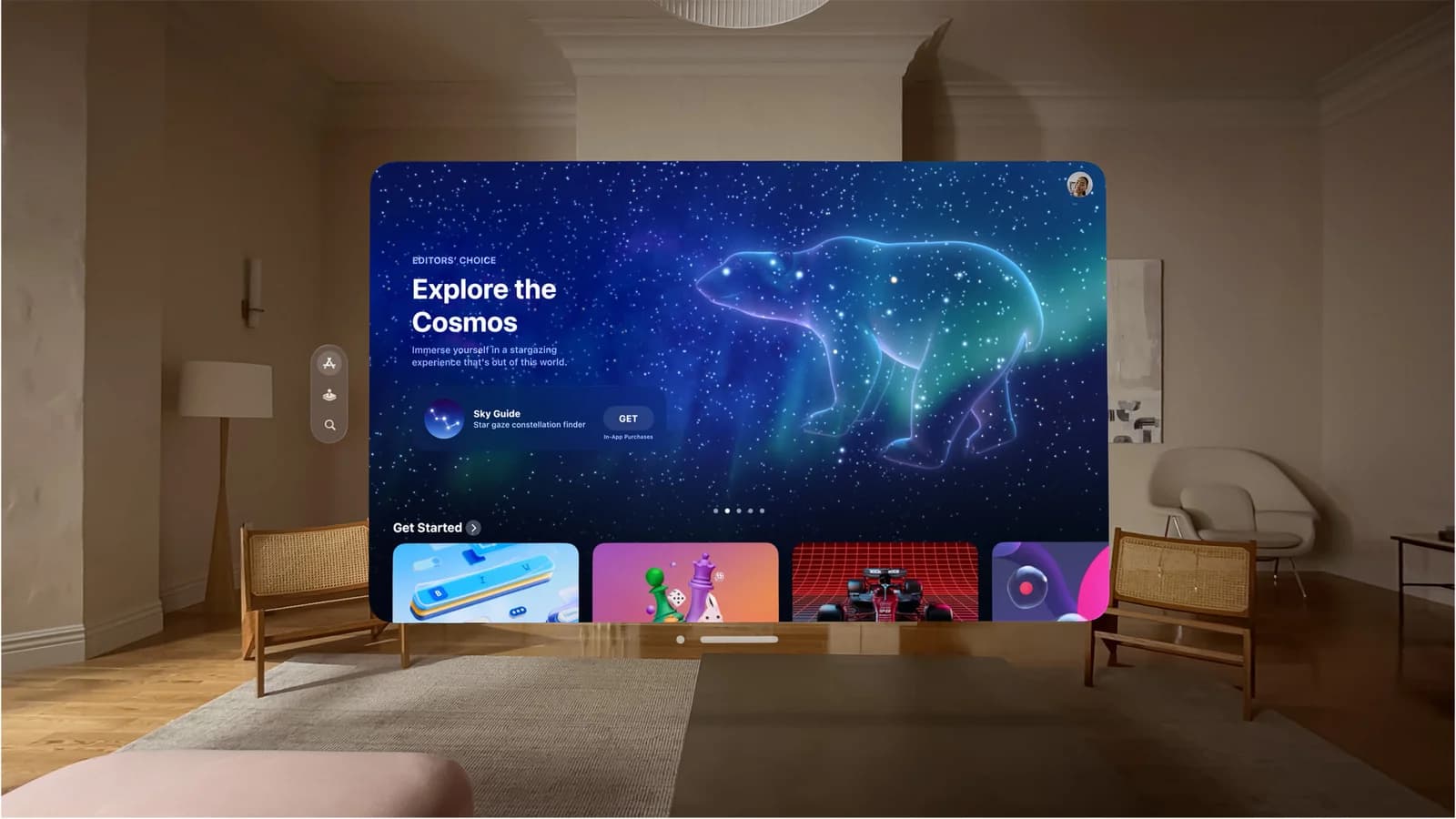 Интерфейс visionOS в первой презентации Vision Pro — изображение Apple