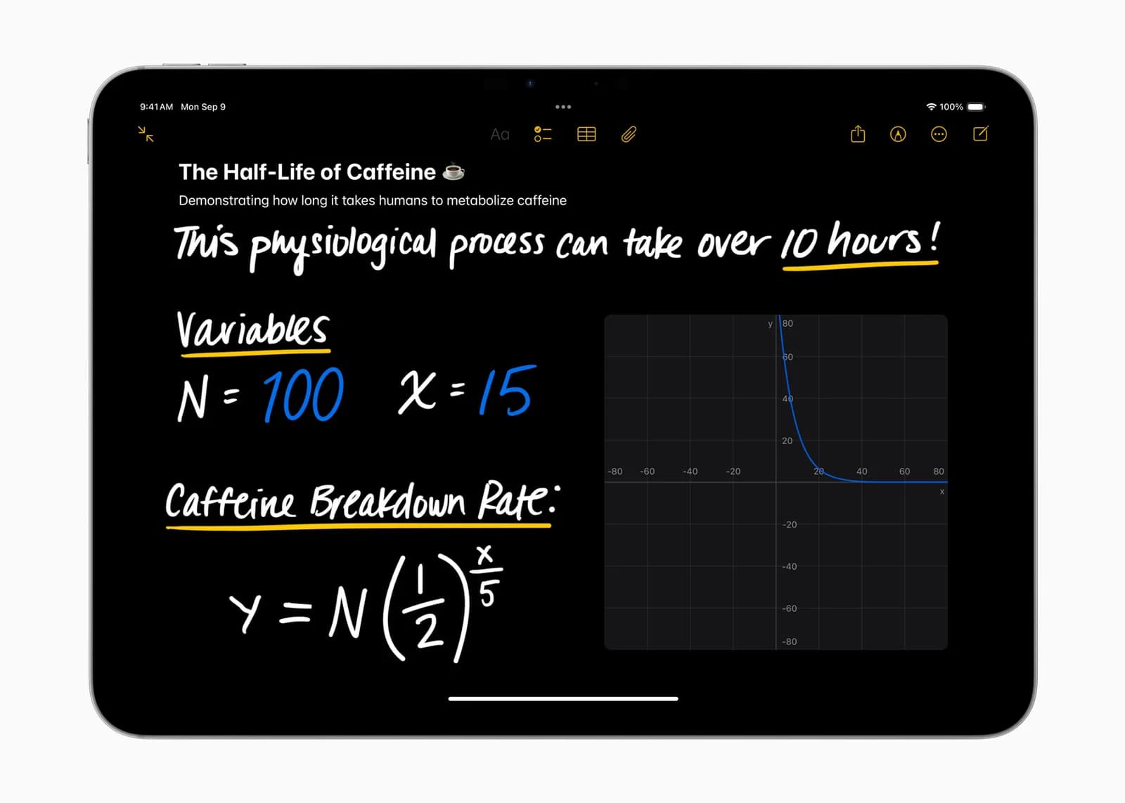 Математические заметки в iPadOS 18 — иллюстрация Apple