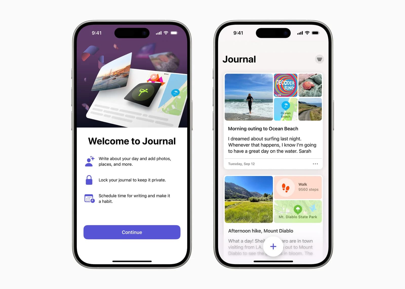 Journal на iPhone — официальное изображение Apple к выпуску 2023 года