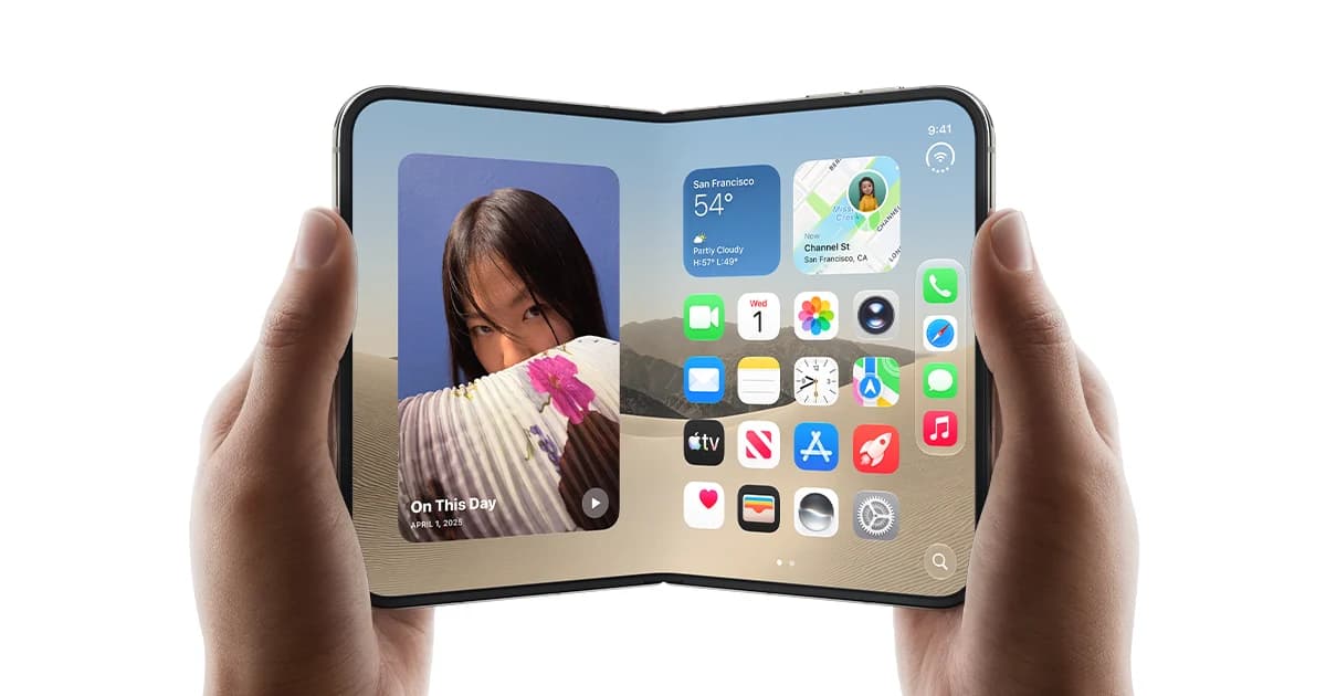 Складной iPhone Duo — официальное изображение Apple