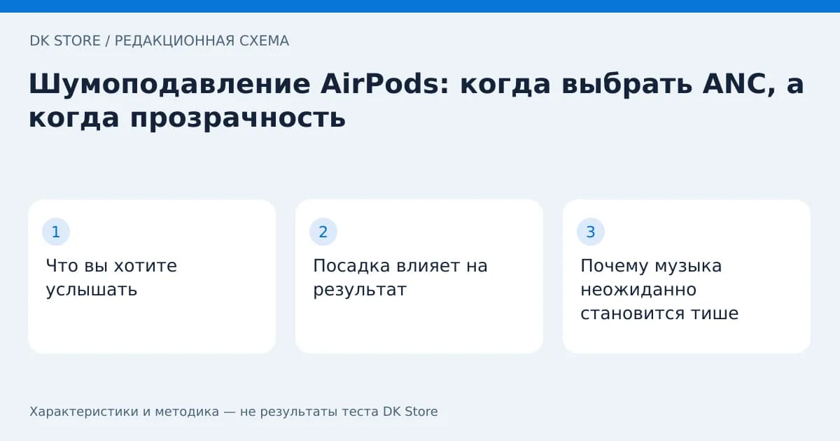 Схема проверки: Что вы хотите услышать → Посадка влияет на результат → Почему музыка неожиданно становится тише