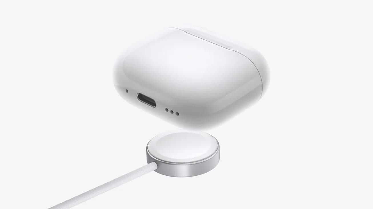 Варианты беспроводной зарядки AirPods 4 с ANC — иллюстрация Apple