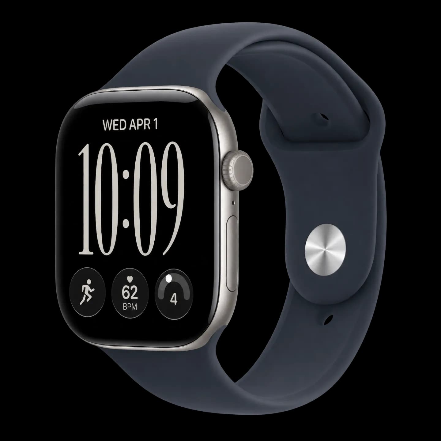Apple Watch Series 12 46mm Серый космос Navy Blue Sport Band