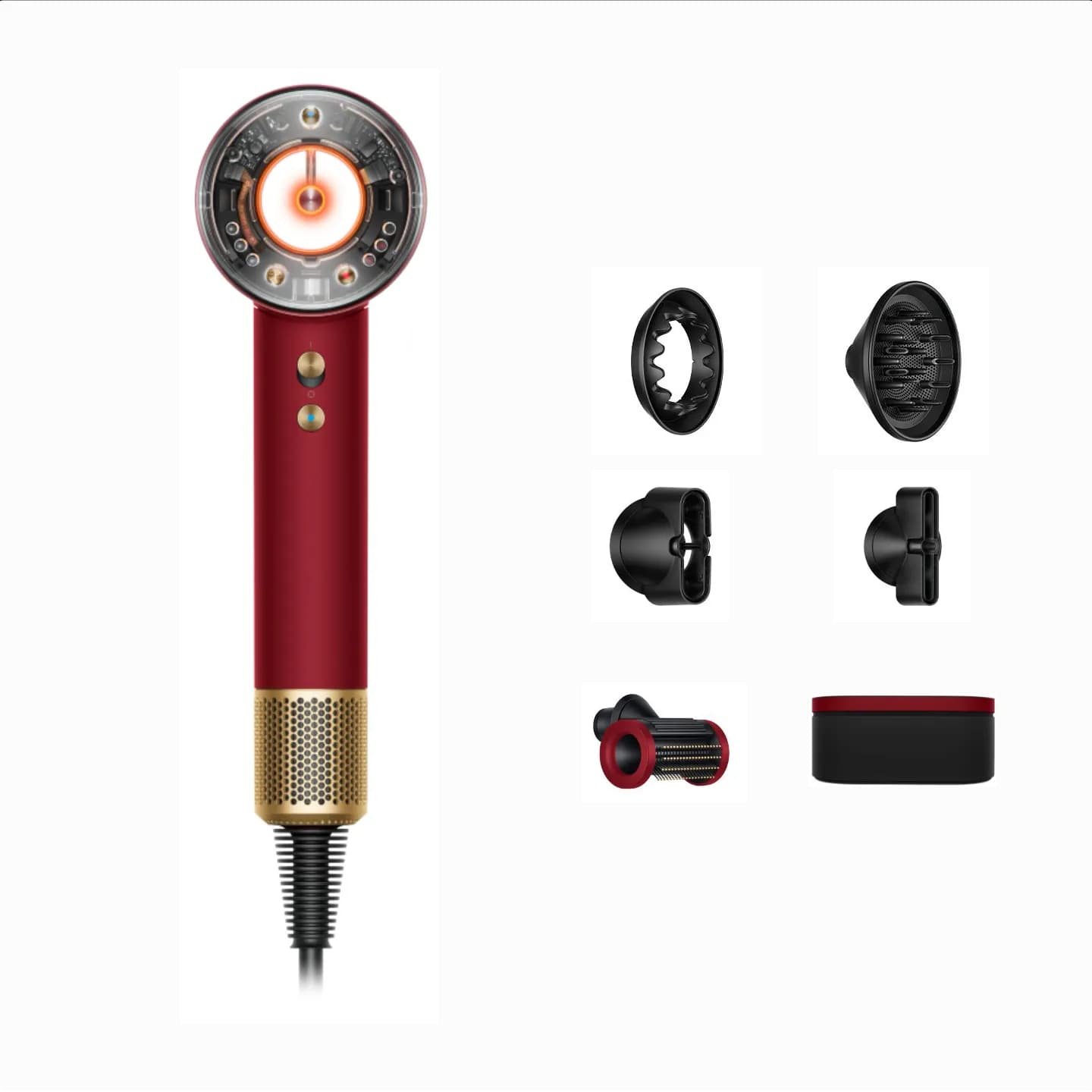 Фен Dyson Supersonic Nural Hair Dryer HD16 с подарочным кейсом — Red Velvet/Gold 