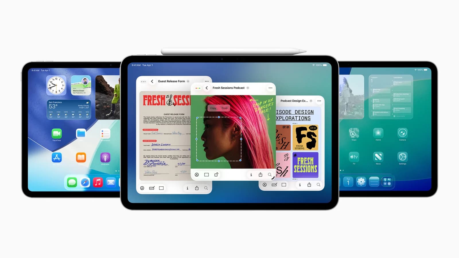 iPadOS 26 — официальная иллюстрация Apple к анонсу 2025 года