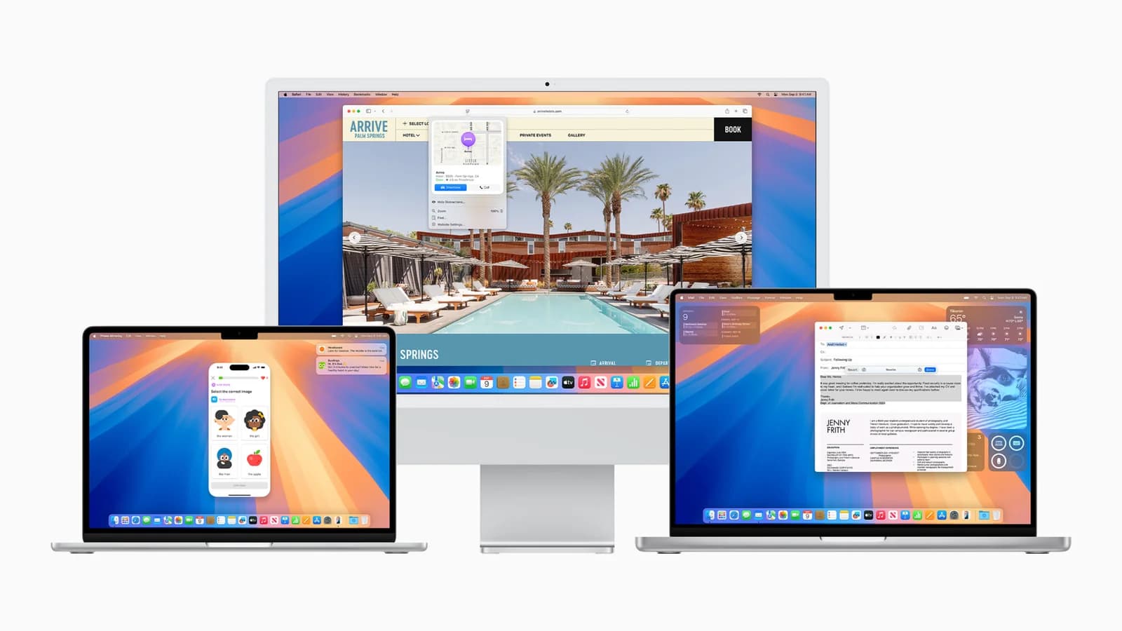 Возможности macOS Sequoia на Mac — официальное изображение Apple 2024 года