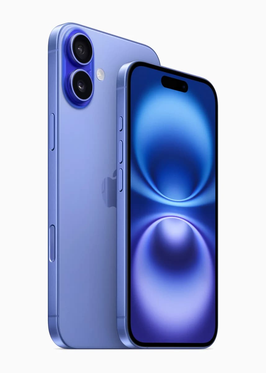 iPhone 16 и iPhone 16 Plus — официальное изображение Apple 2024 года