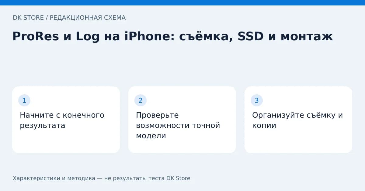 Схема проверки: Начните с конечного результата → Проверьте возможности точной модели → Организуйте съёмку и копии